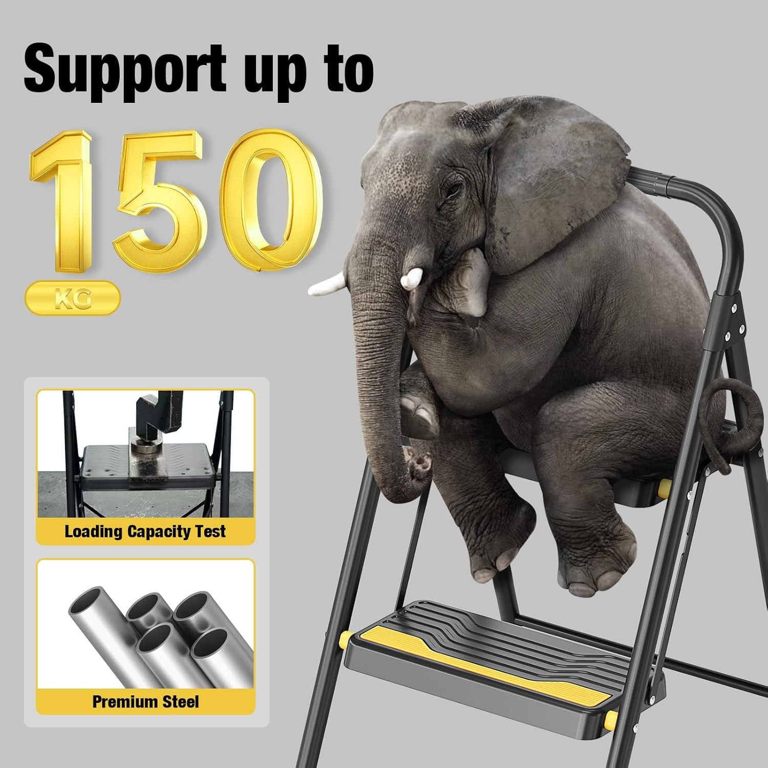 2 Step Ladder, Heavy-Duty Pass 800lb Capacity Test, Wide Anti-Slip Steps gallery