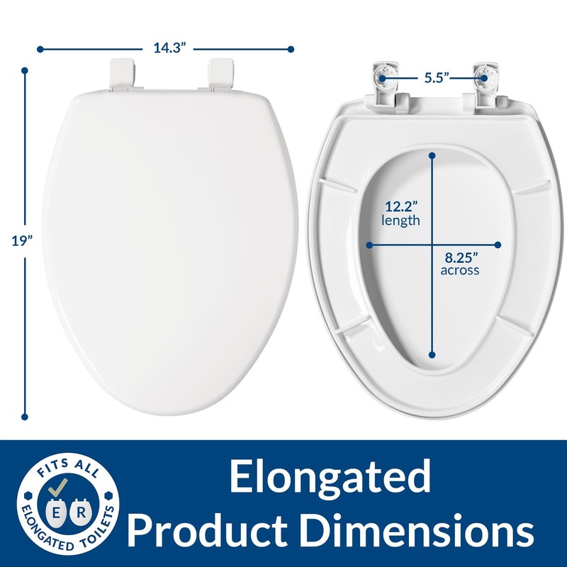 Bemis 7300SLEC Slow Close Toilet Seat, Easy Clean Hinges and Durable Plastic ... gallery