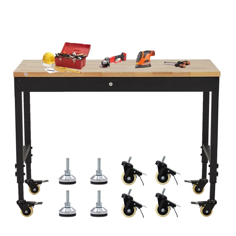 48"Adjustable Workbench Heavy Duty Work Bench ,Garage Worktable w/Power Outlet gallery