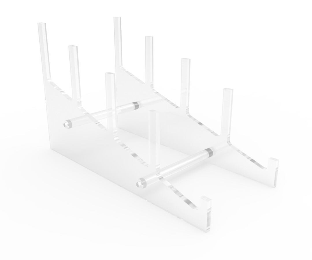 Plexiglass Acrylic Multiple Plate Display Rack Upright Stand Showcase Riser gallery