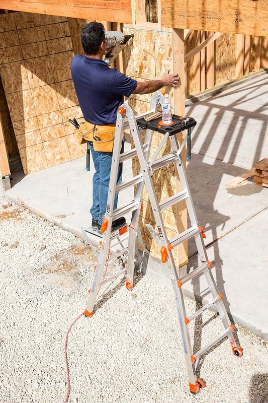 Work Platform Ladder Accessory Aluminum 375 lbs Stable Gray Heavy Duty Tool Tray gallery