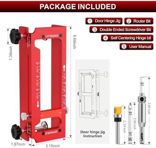 Door Hinge Jig Aluminum Alloy Adjustable Mortise Jig - Router Template Kit fo... gallery