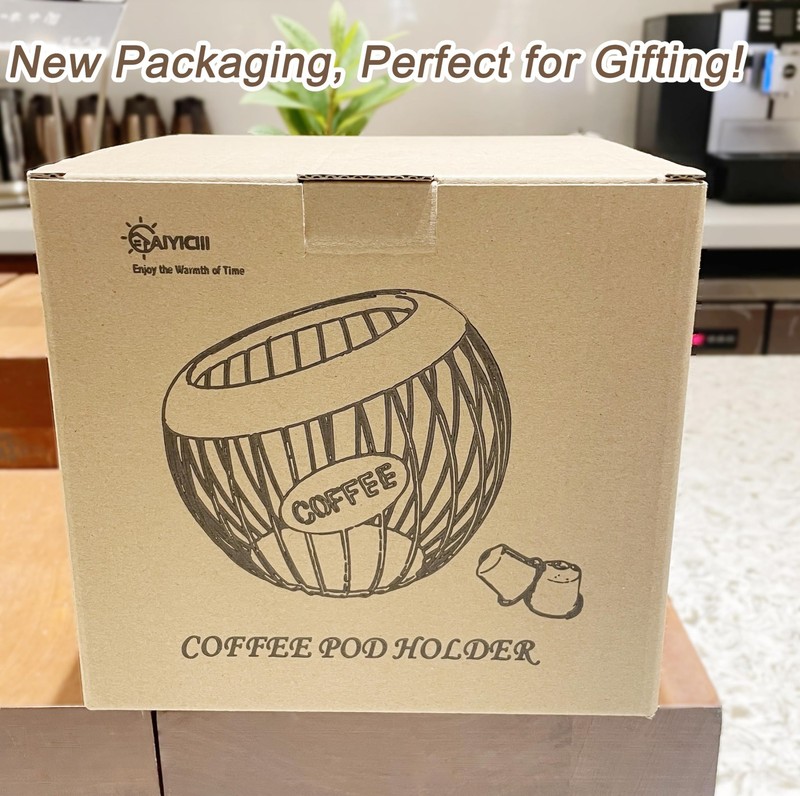 White K Cup Holder Large Capacity Coffee Pods Organizer for Counter Kitchen gallery