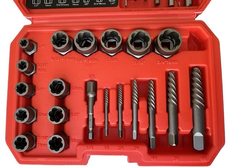 26pc Screws Bolt Extractor Set W/Reverse Drill Bit Kit Lug Nut Extraction EZ Out gallery