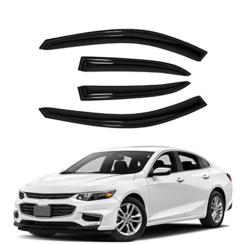 4pc Sun Rain Guards Window Visor Wind Deflector Compatible For Malibu 2013-2015 gallery
