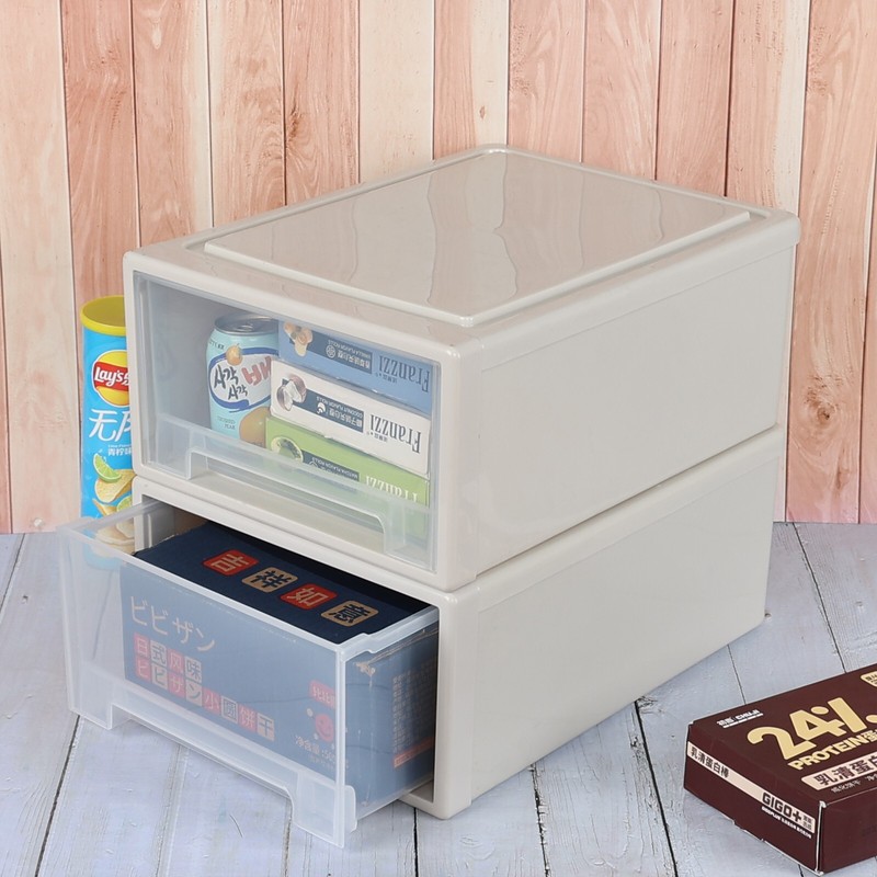 4 Packs 18 Quart Plastic Stacking Storage Drawers, Large Stackable Drawer Unit gallery