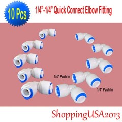 10 Pcs 1/4″-1/4″ Quick Connect Connector Fittings Push In RO Water Filter System