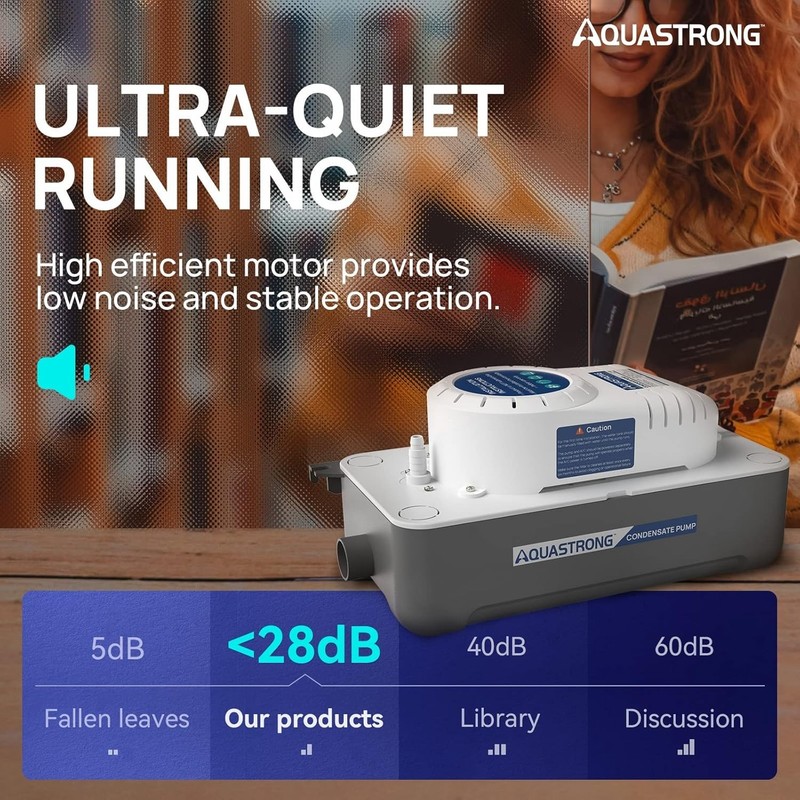 Aquastrong HVAC Condensate Pump, 115V/230V, Automatic Safety Switch gallery