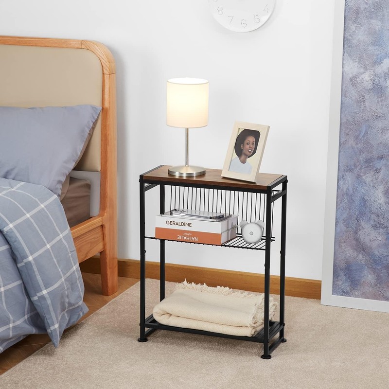SMALL STORAGE SIDE TABLE Magazine Holder End Table Bedside Nightstand Slim End gallery