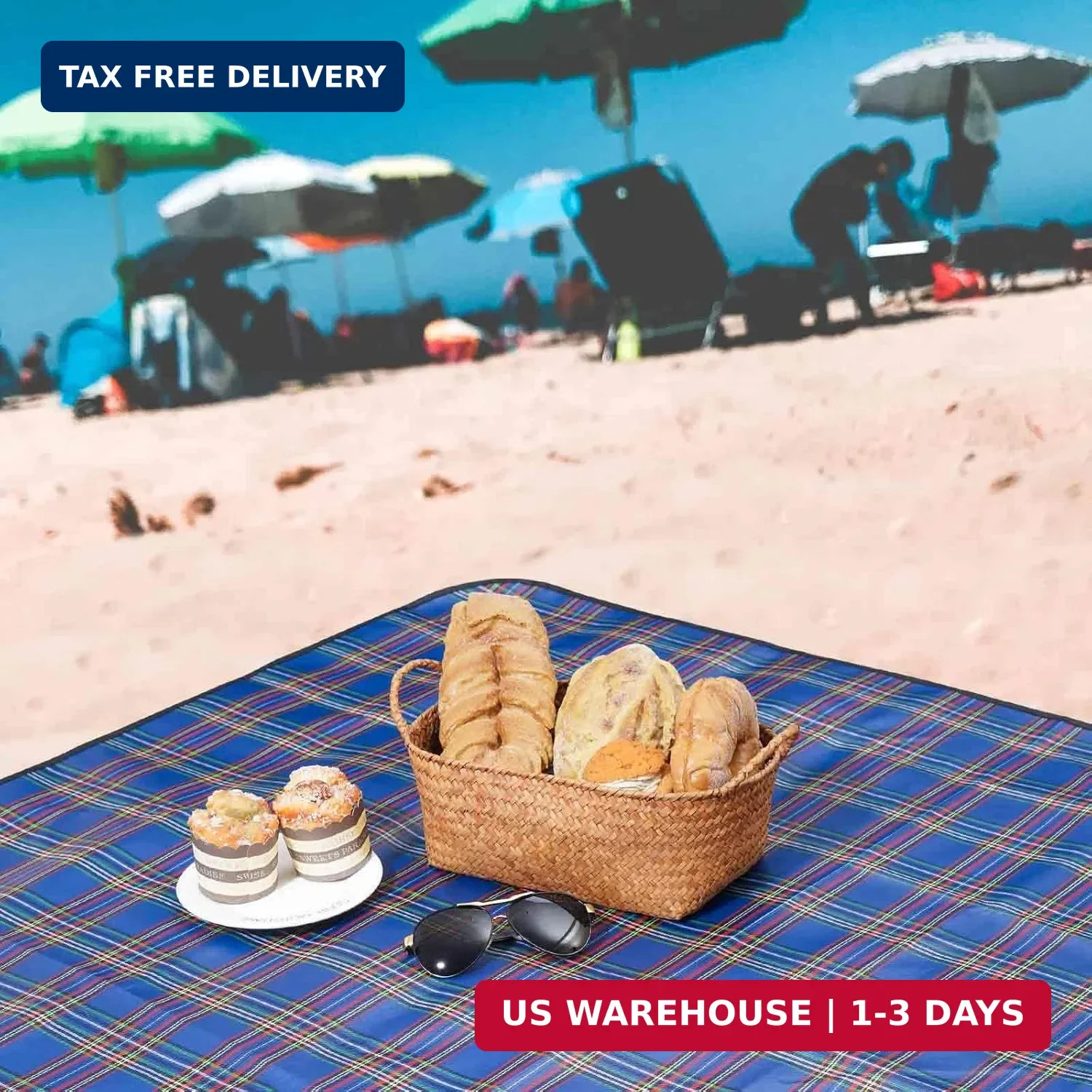 Beach Picnic Blanket, Sandproof Waterproof Camping Blankets Large, Outdoor Sandf gallery