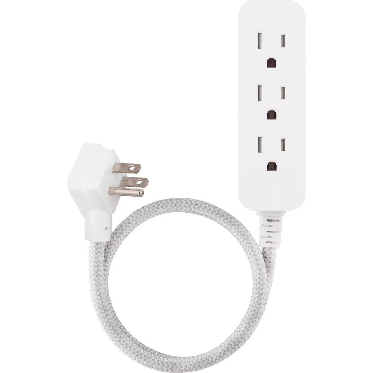 Cordinate 2ft. - 3 Outlet Grounded Extension Cord - White/ Gray gallery