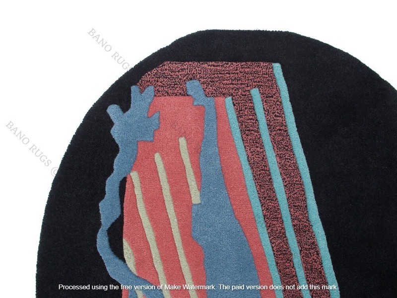 Oval Shape Hand Tufted Multicolor Carpet Hand Made Custom Area Rug For Kids Room gallery