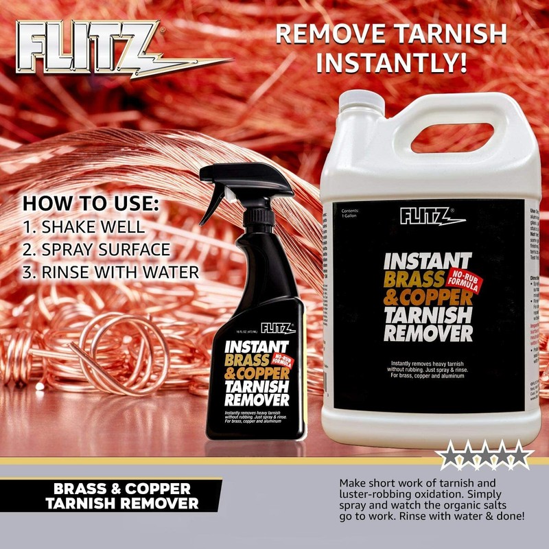 FLITZ Brass & Copper Tarnish Remover 1 Gallon/3785ml BC01810 (SEE VIDEO) gallery