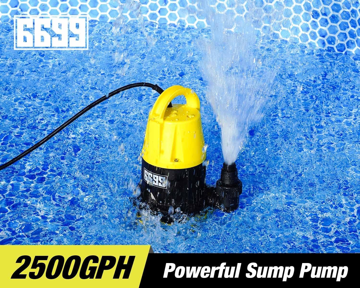 Submersible Sump Pump 1/2HP Portable Water Pump 2500GPH Drain Water for Pool ... gallery