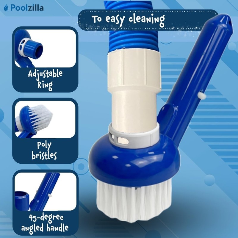 Pool Corner Vacuum Brush with Adjustable Ring for Concrete Vinyl Pools gallery