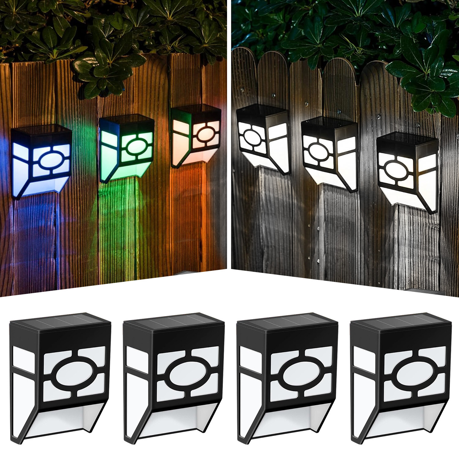 4/8/12x 8Colors LED Solar Deck Lights Outdoor Garden Yard Fence Wall Stair Decor gallery