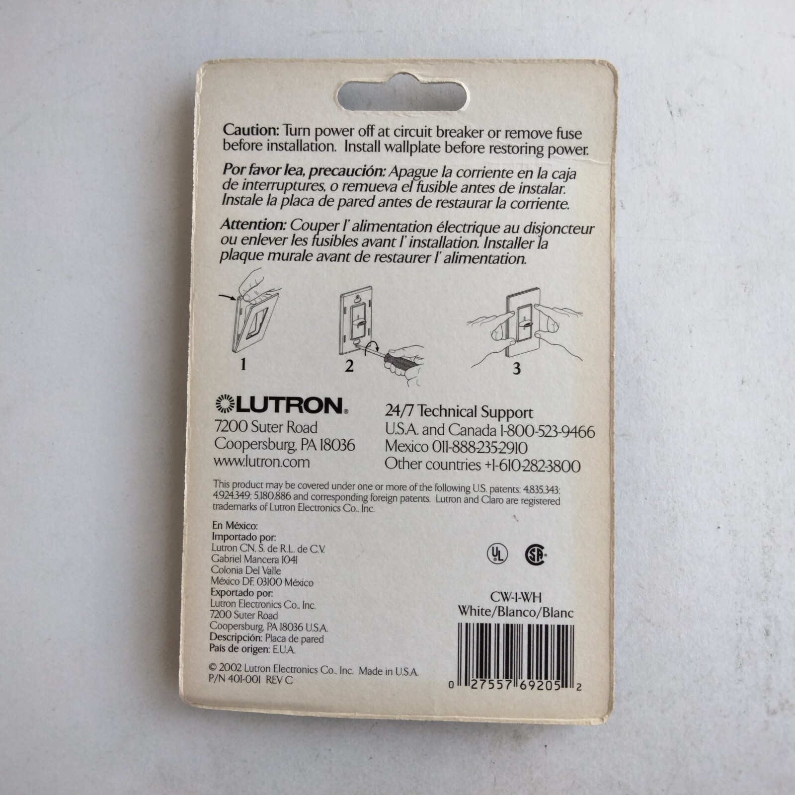 Lutron Claro Designer Wall Plate White Gloss Finish No Visible Screws Single Pos gallery