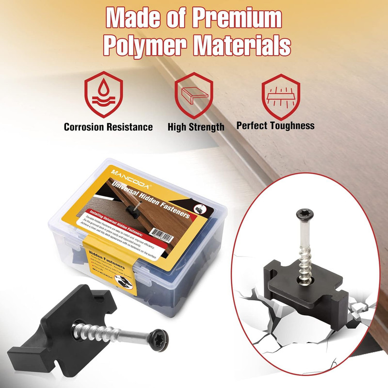 Universal Hidden Deck Fasteners with Stainless Steel Screws, 90 per Box gallery