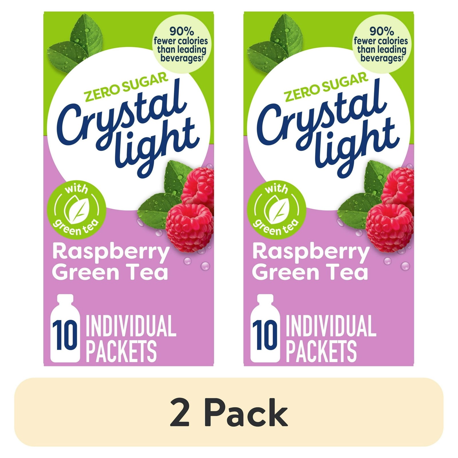 (2 pack) Crystal Light Drink Mix Raspberry Green Tea, Zero Sugar, 0.96 oz gallery