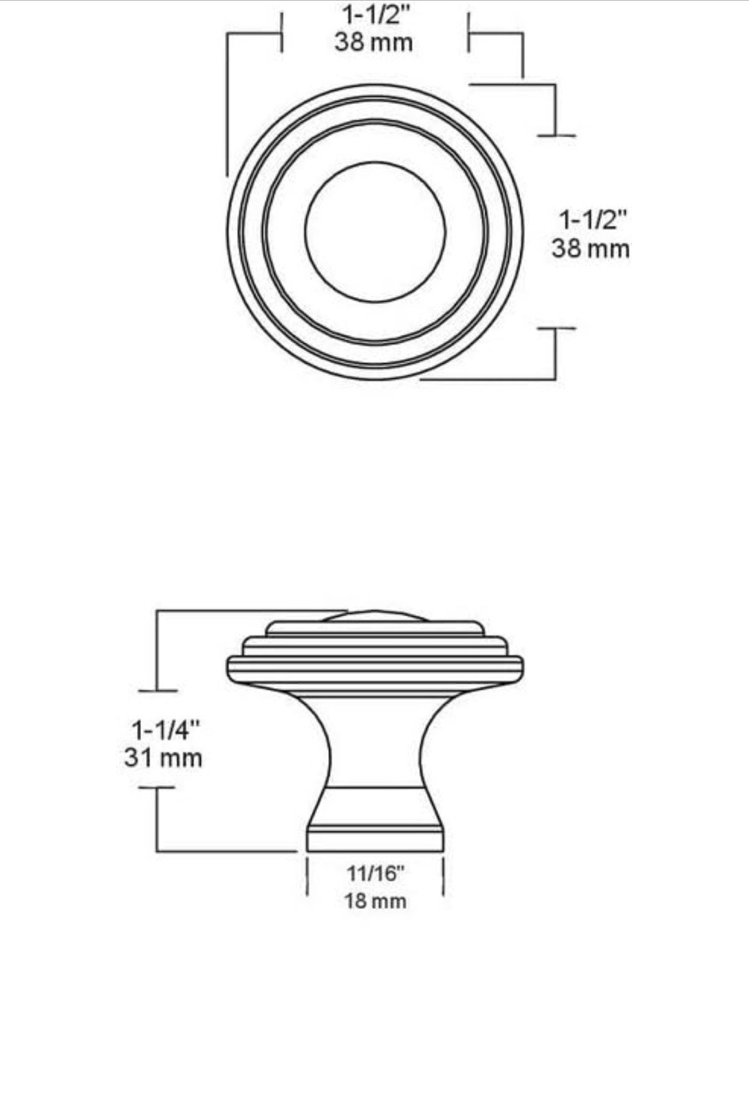 Liberty PBF524-BSP-C 38mm Ringed Kitchen Cabinet Hardware Knob (9 in total) gallery