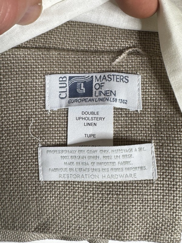 Restoration Hardware Heavyweight Textured Belgian Linen Drape RP 100 x 108 Taupe gallery