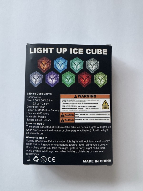LED Light Up Ice Cubes for Drinks, 12 Pack LED, Multicolor-12PCS Brand New gallery