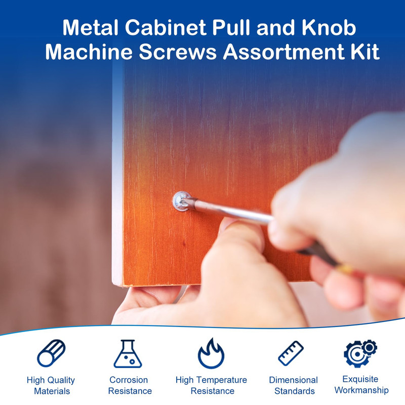 125Pcs Cabinet Pulls Knobs Screws, M4 Machine Screws Assortment Kit, M4X25/30/35 gallery