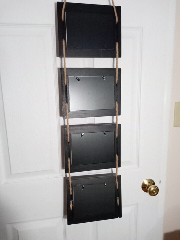 D L Quarts Hanging Picture Frames 5x7 Frames 2 Sets Of 4, 1 Black, 1 Woodgrain gallery