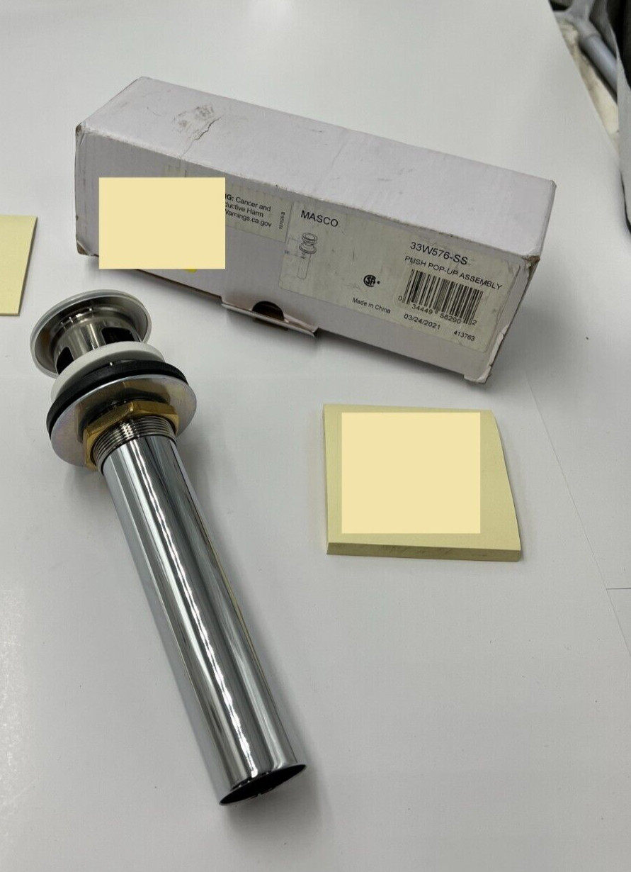 Delta Push Pop-Up Drain Assembly 8" Height 33W576-SS Brilliance Stainless gallery