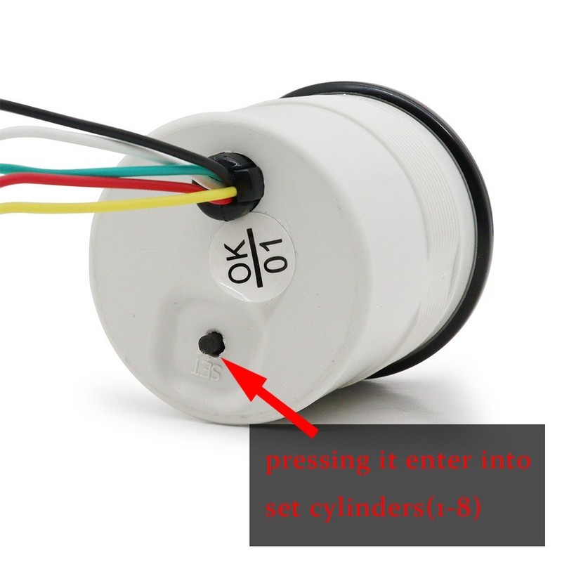 12V 52mm Tachometer with Mounting Bracket 0-8000 RPM for 1-8 Cylinder Engine gallery