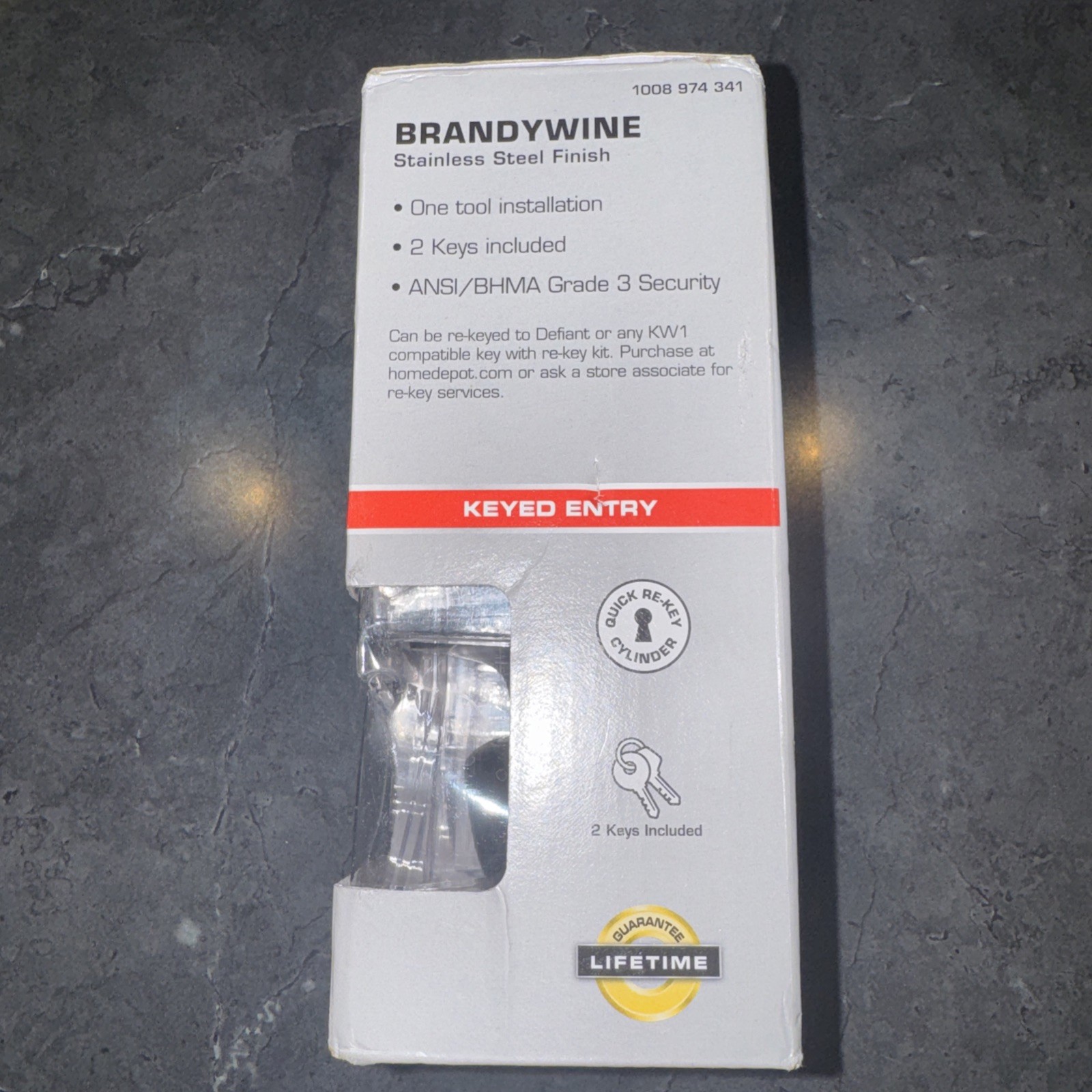 Defiant Keyed Entry Door Knob Stainless Steel Finish, Brandywine 32T8600B gallery