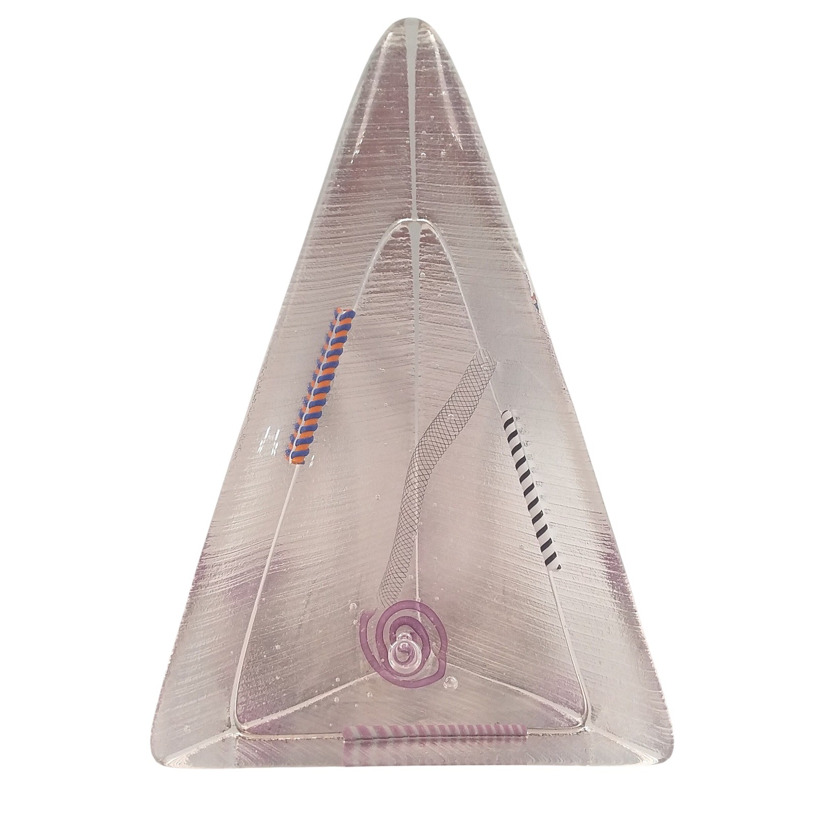 Ibex Studio Art Glass Pyramid Sculpture 1989 Vintage Postmodern Abstract HTF gallery
