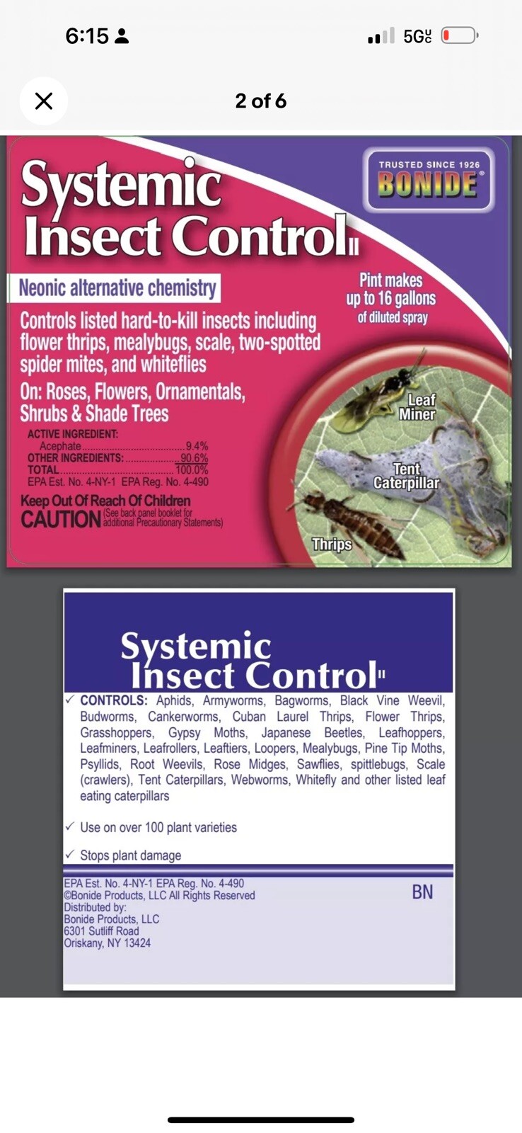 Bonide 941 Concentrated Systemic Insect Pest Control 16 oz gallery