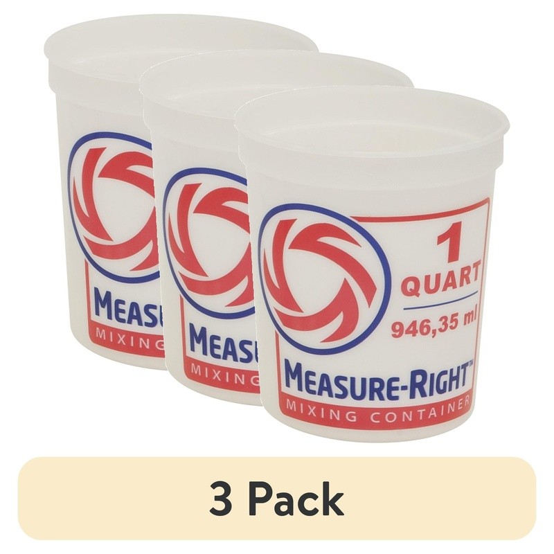 1 Quart Plastic Mixing Container BPA-Free Pre-marked Measuring Cup Easy Clean US gallery