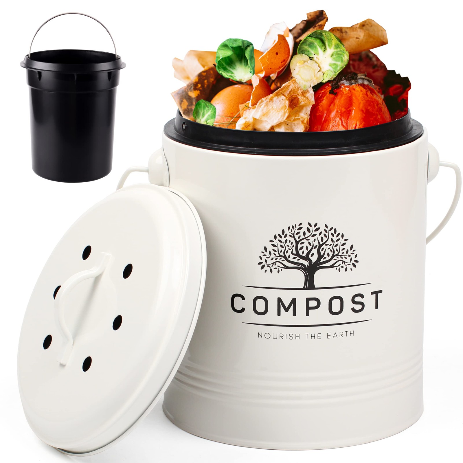 Kitchen Compost Bin, 1.3 Gallon Countertop Compost Bin with Lid, Indoor Compo... gallery