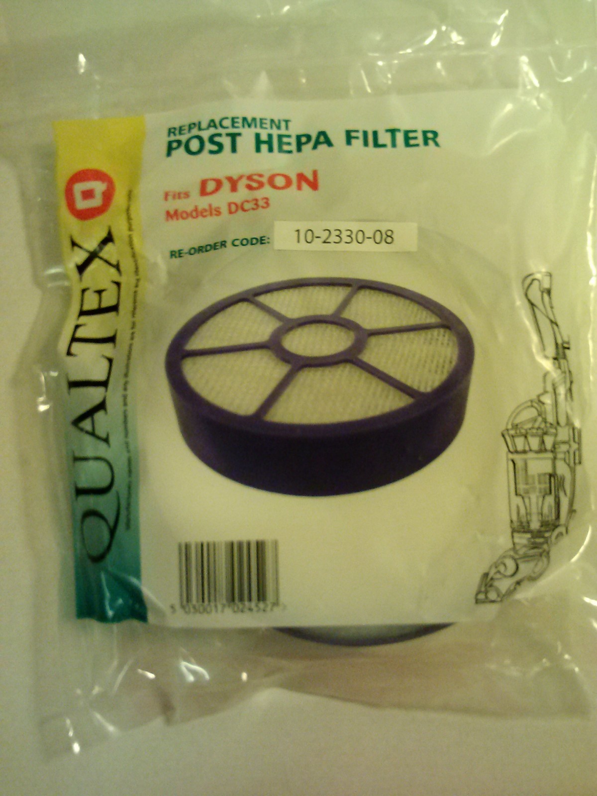 New Qualtex Replacement Post HEPA Filter for Dyson DC33 DYR-1821 10-2330-08 gallery