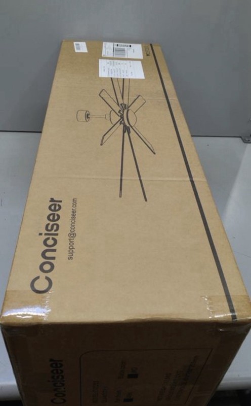 Conciseer 72" 8-Blade Ceiling Fan w/ LED Light Remote, 3000K-6500K, Black/Brown gallery