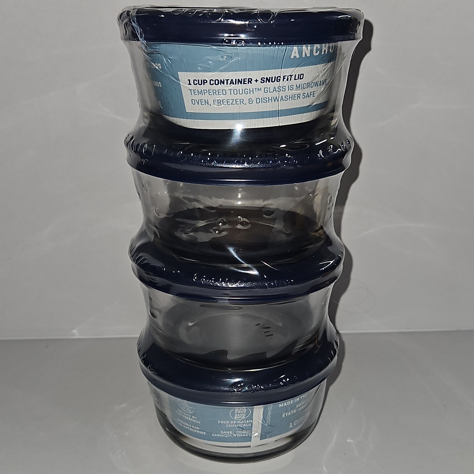 Anchor Hocking 1 Cup/236 mL Round Glass Storage Containers w/ Snug Fit Lids gallery