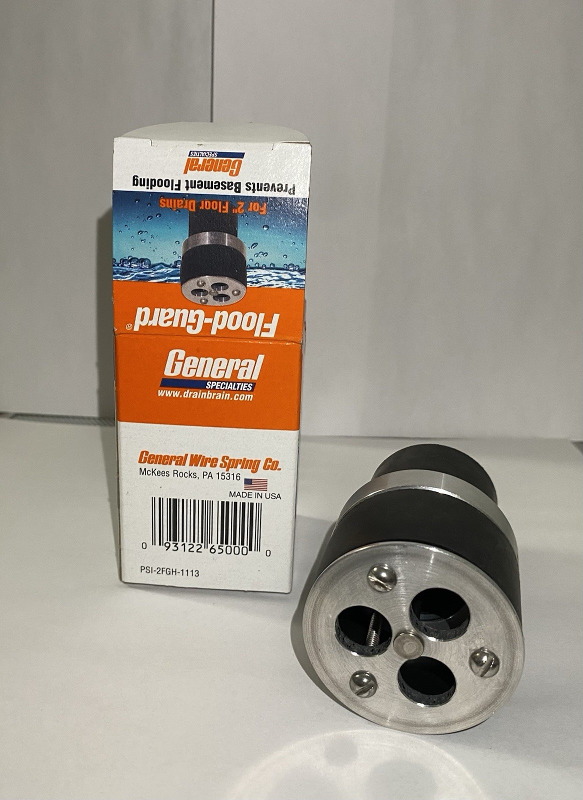 Flood-Guard for 2" Floor Drain Prevents Basement Flooding by General Wire Spring gallery