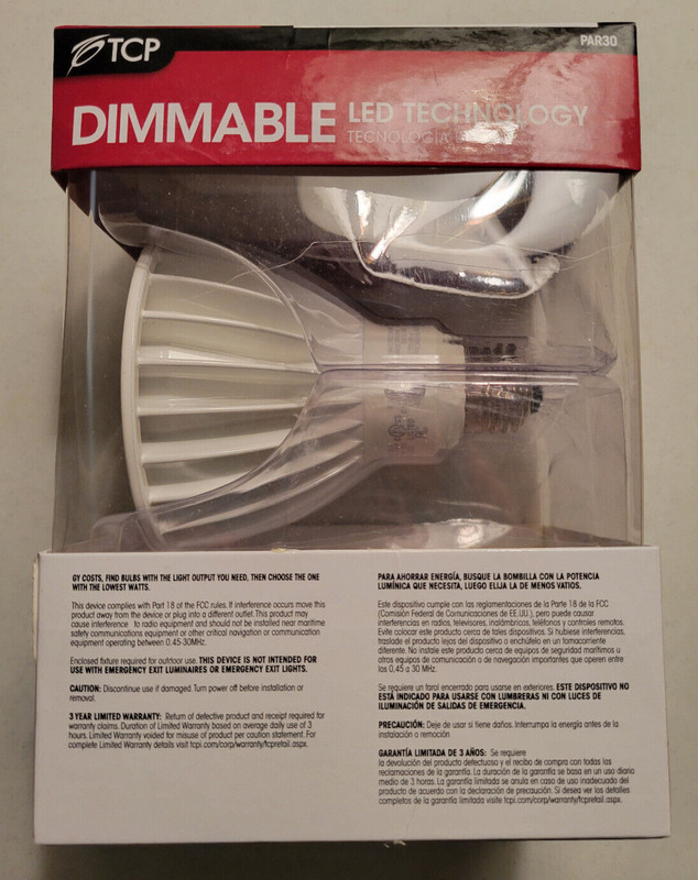 TCP Dimmable PAR30 LED Tech Flood Light Bulb 750 Lumens 75 Watt 14W 3000K gallery