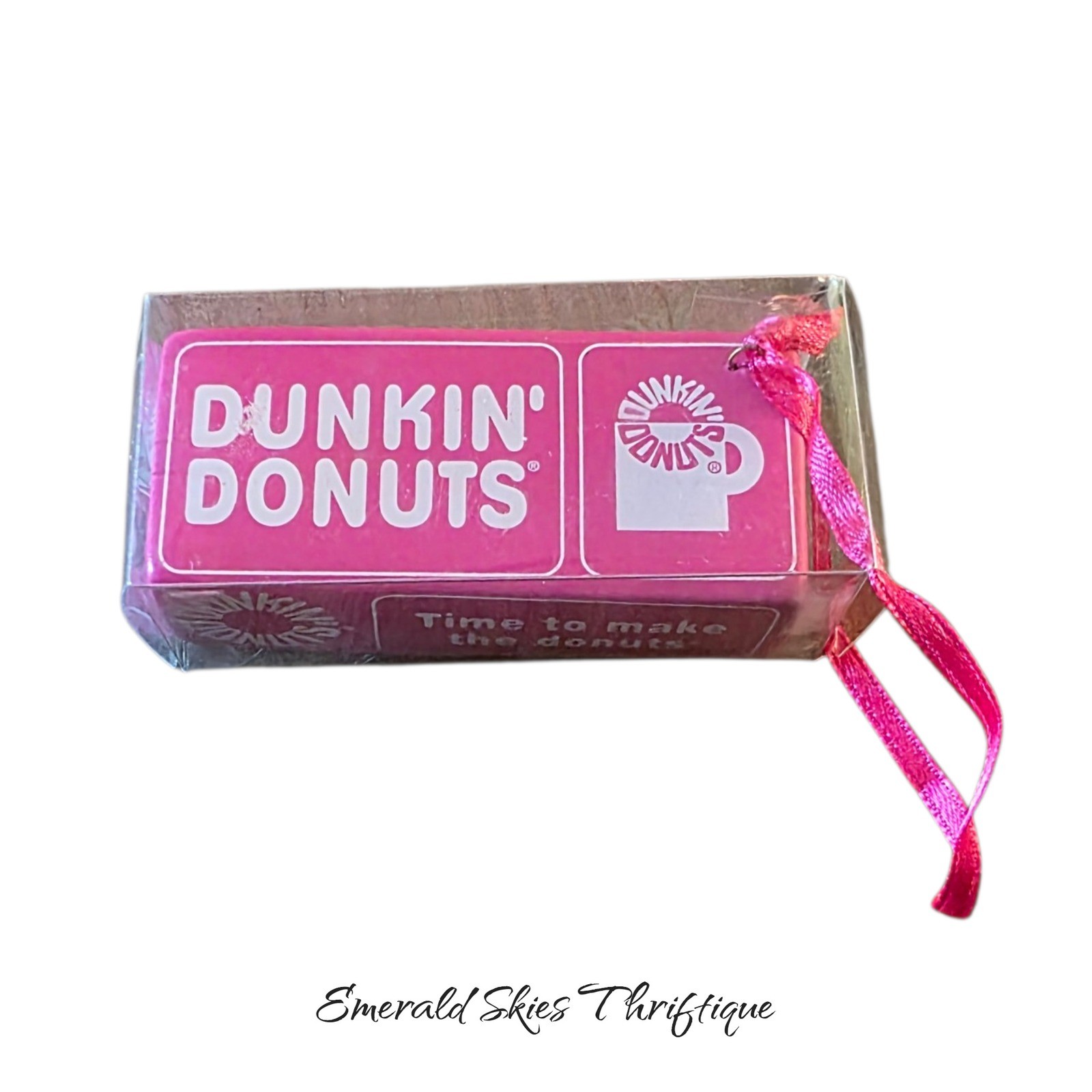 Dunkin Donuts TIME TO MAKE THE DONUTS Christmas Box Ornament 2010 Free ship gallery