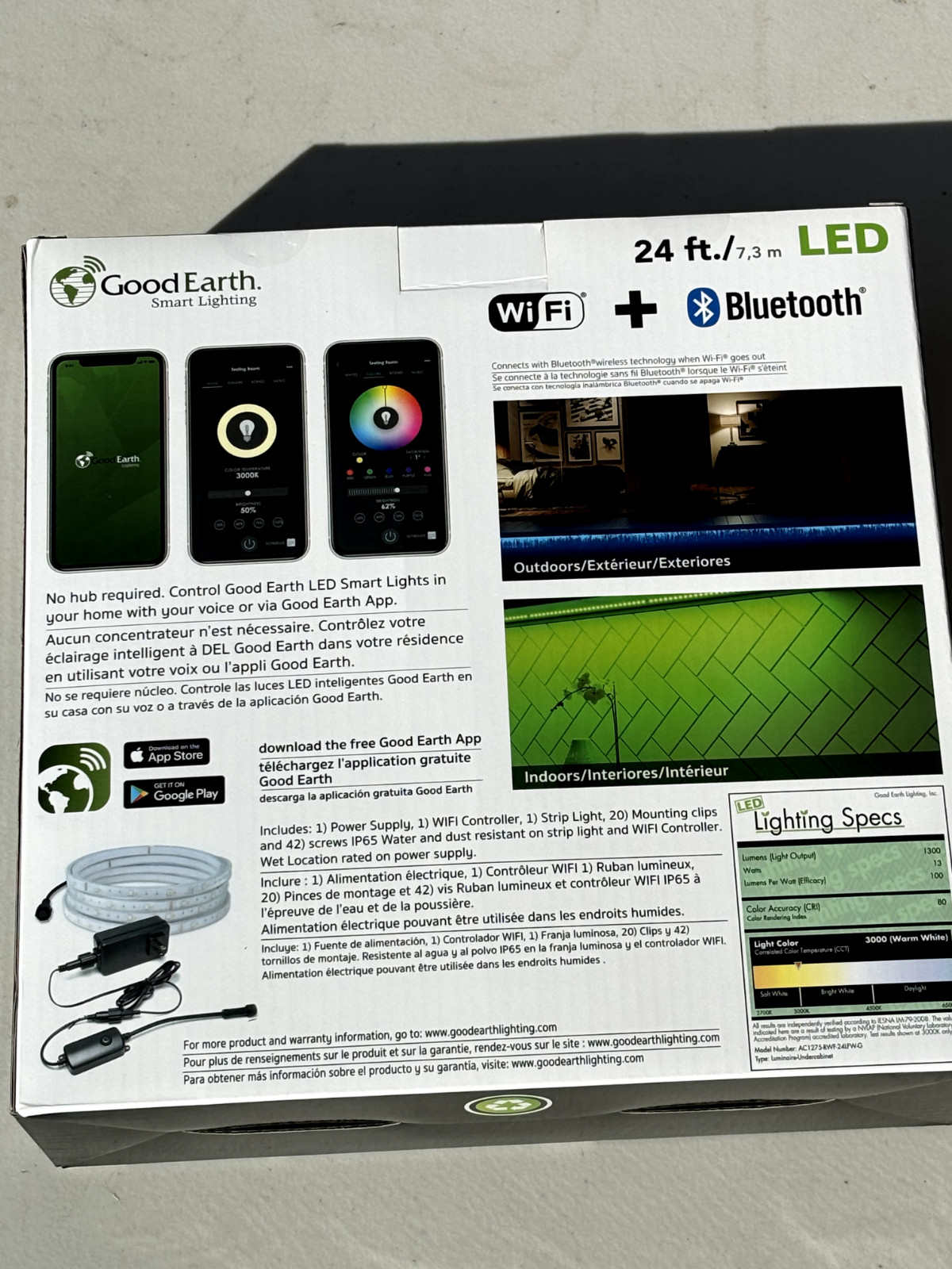 Good Earth Lighting 24ft Smart Plug-in LED Strip Light in White, Multicolor 🔥 gallery