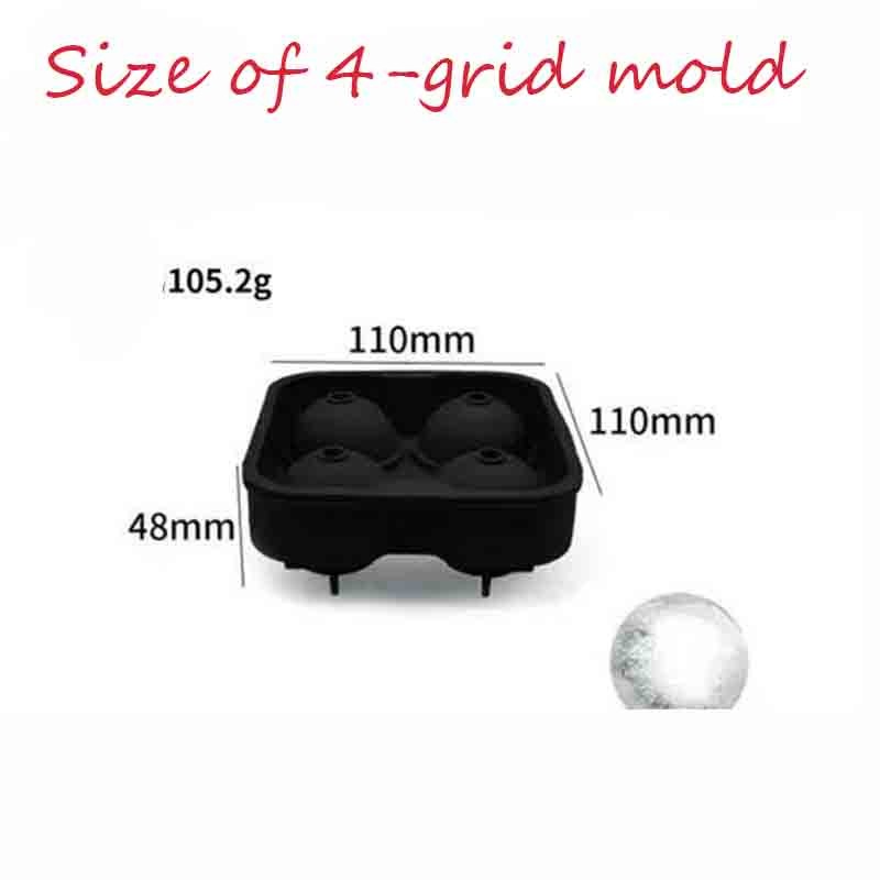 Black Round Silicone Ice Cube Ball Maker Tray 8 Large Sphere Molds Bar Cocktails gallery