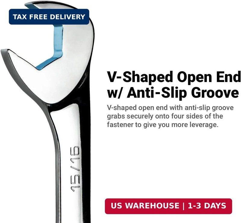 Capri Tools 7/8 in. Angle Open End Wrench, 30° and 60° angles, SAE gallery