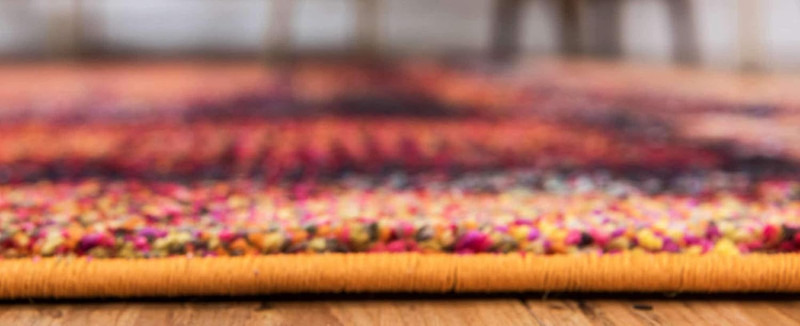 Rustic Modern Abstract Area Rug - Estrella Collection 8' x 11' in Orange/Black gallery