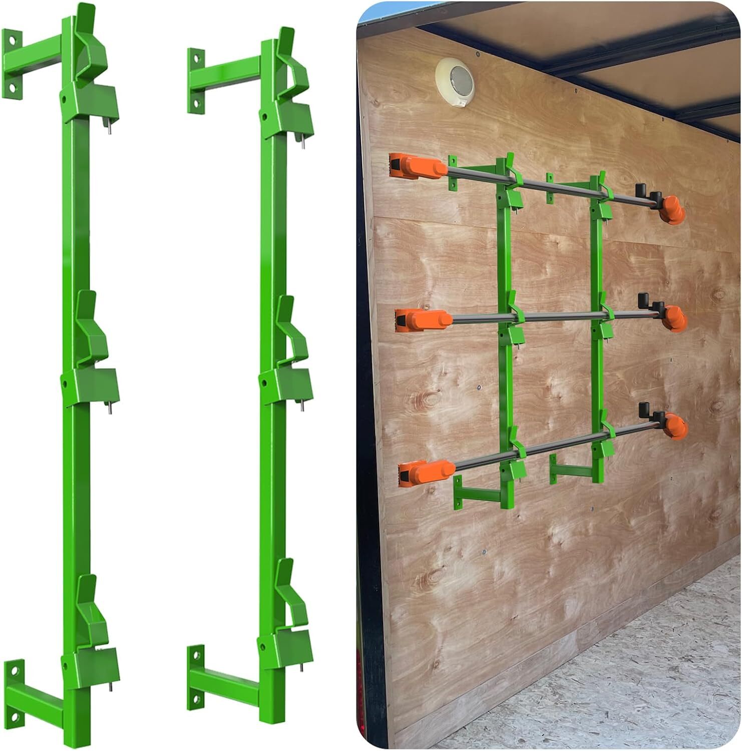 GREEN 3 Place Trimmer Racks for Enclosed Trailers,Trailer Rack Weedeater Rack gallery
