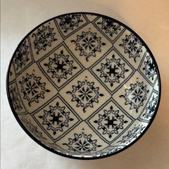 Classic Blue and White Patterned Ceramic Bowl