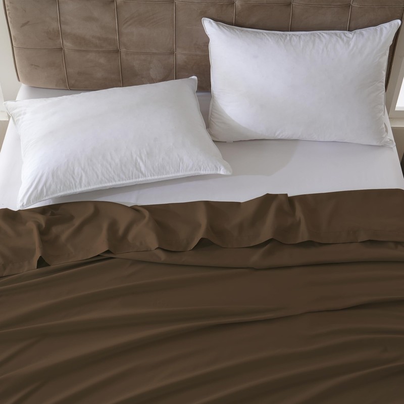 Full Flat Sheet Only 6 PCS Durable Brown 81x96 Inch Soft Microfiber Bedding gallery