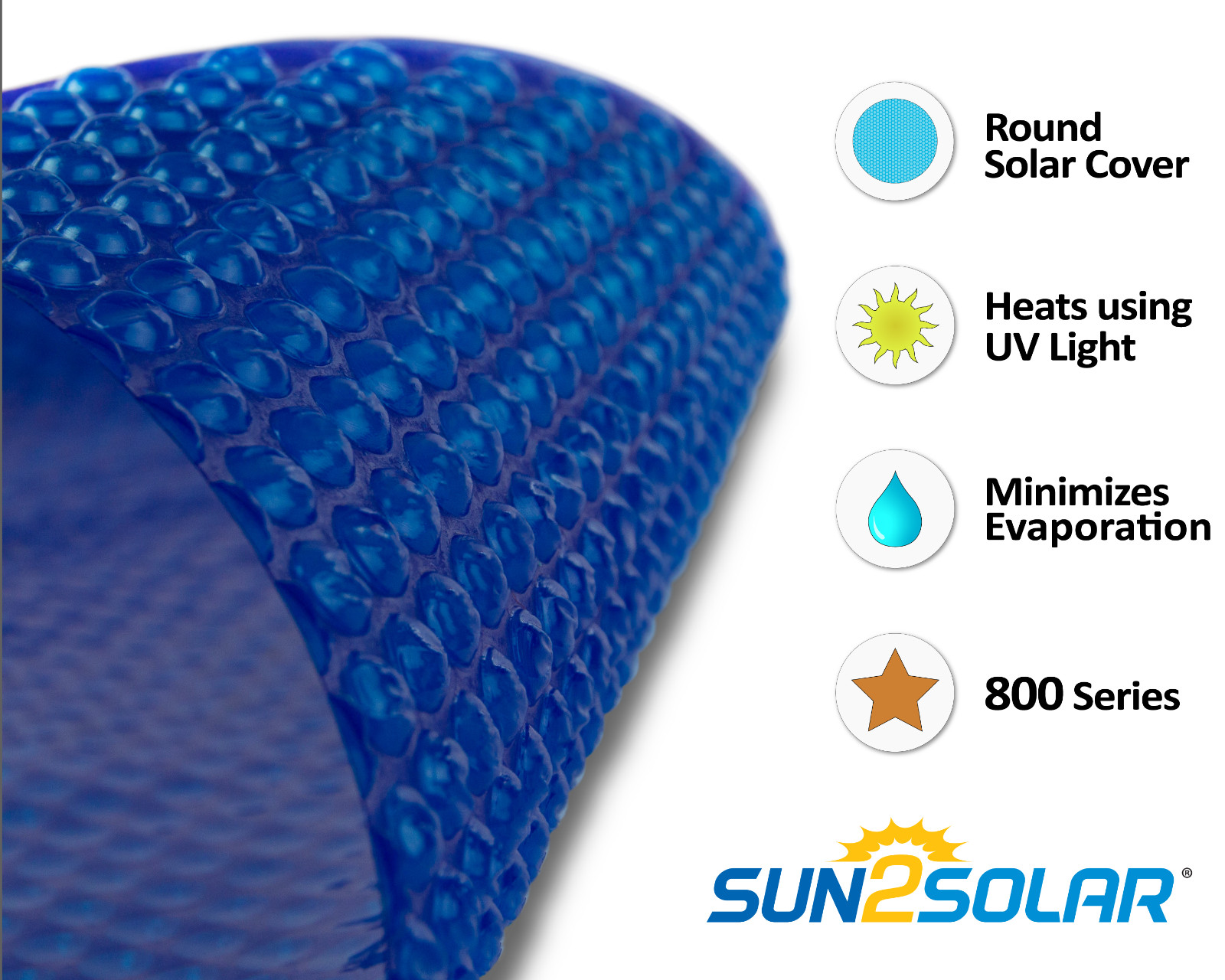 Sun2Solar 800 Series Solar Blanket for Round Swimming Pools w/ Grommet Kit gallery