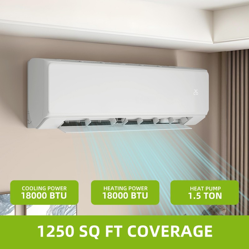 18000 BTU Mini Split Air Conditioner Heat Pump System 208-230V Ductless AC Cool gallery